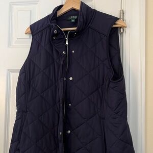 Ralph Lauren Quilted Womens Navy Vest Large